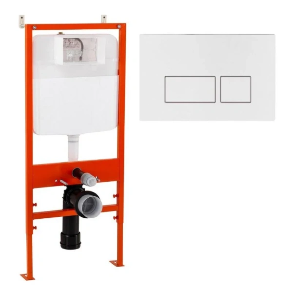 Инсталляция для унитаза BelBagno кнопка белая BB026/BB042BL (детальная фотография)