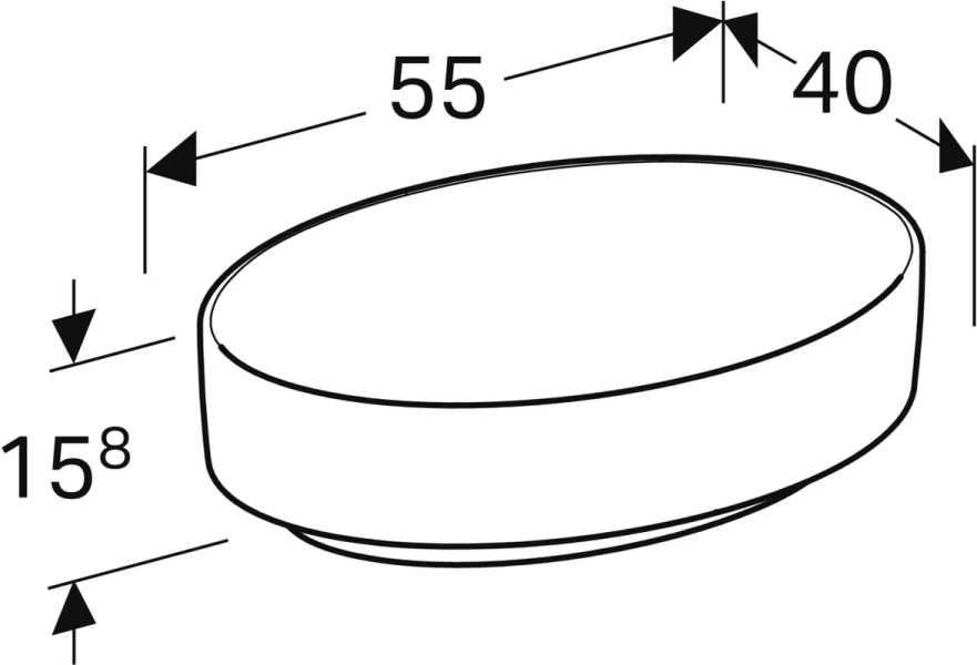 Раковина Geberit VariForm 55 см без перелива 500.771.01.2 (детальная фотография), из санфарфора