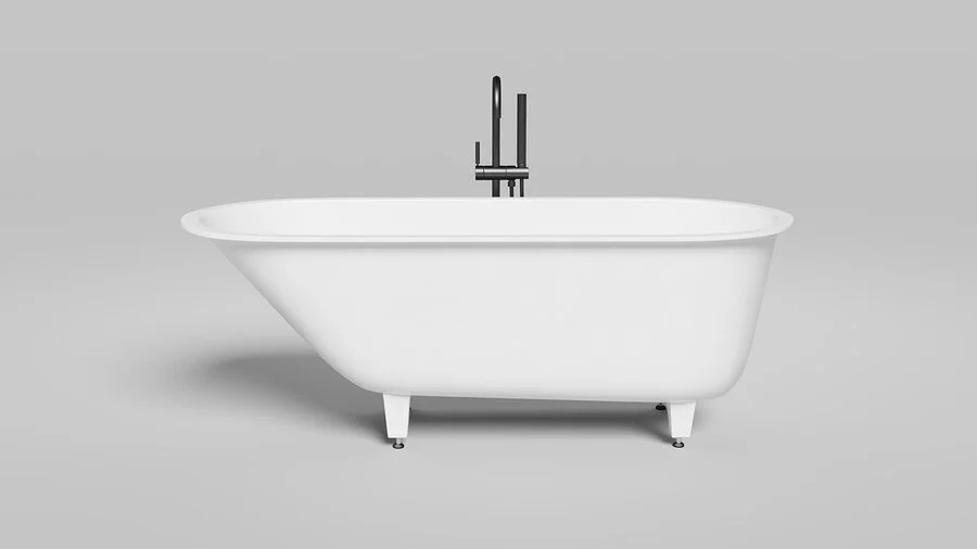 Ванна из искусственного камня Salini Ornella Kit 160x70 см белый глянцевый 102416G (детальная фотография), приставные, встраиваемые