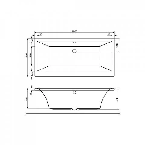 Ванна акриловая Alba Spa Kero ВПР0370000100, 180 x 80 см, цвет белый (детальная фотография), акриловые