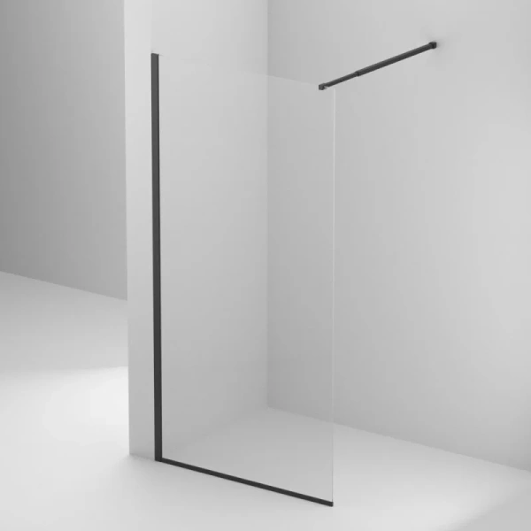 Душевая перегородка BelBagno Kraft 100 см профиль черный KRAFT-L-1-100-C-NERO (детальная фотография)