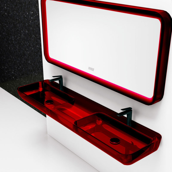 Раковина Abber Kristall 150 см красная AT2807Rubin (детальная фотография), современные, hi-tech