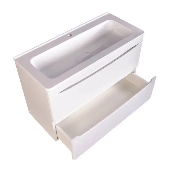 Тумба под раковину подвесная Style Line Бергамо 80 см белая СС-00002322 (детальная фотография), подвесная, пристенная