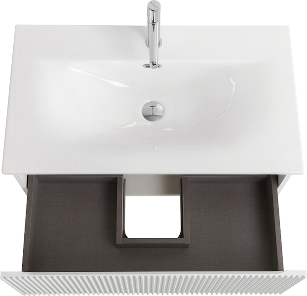 Тумба под раковину подвесная BelBagno Uno 80 см Bianco Opaco UNO-800-1C-SO-BO (детальная фотография), белая
