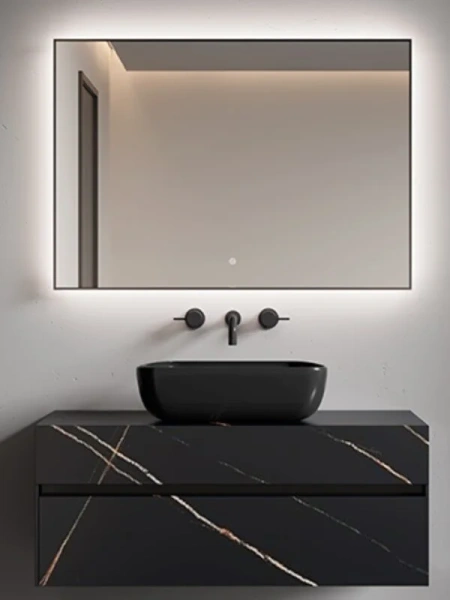 Зеркало с подсветкой Boheme 100 см золото матовое 543-100-MG (детальная фотография), современные, hi-tech