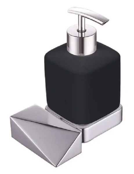 Дозатор для мыла Boheme New Venturo хром/черный 10317-CR-B (детальная фотография)