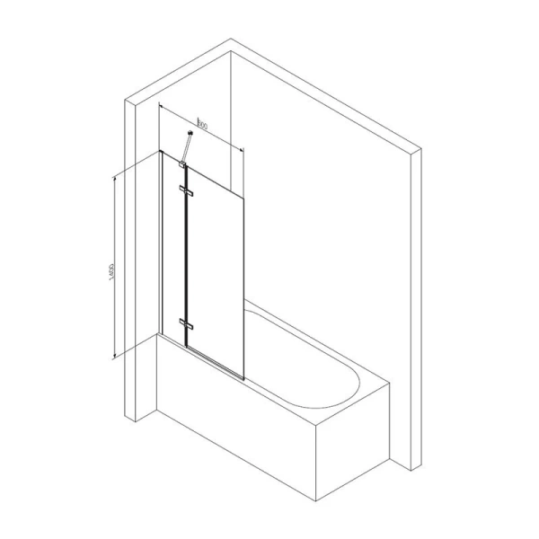 Шторка для ванны Am.Pm Tender 80x140 см поворотная W45BS-D3W5-140CT (детальная фотография), 80 см
