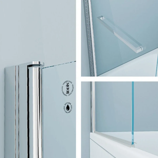 Шторка для ванны IDDIS Slide 75х145 см хром SLI5CS7i90 (детальная фотография), хромированный профиль