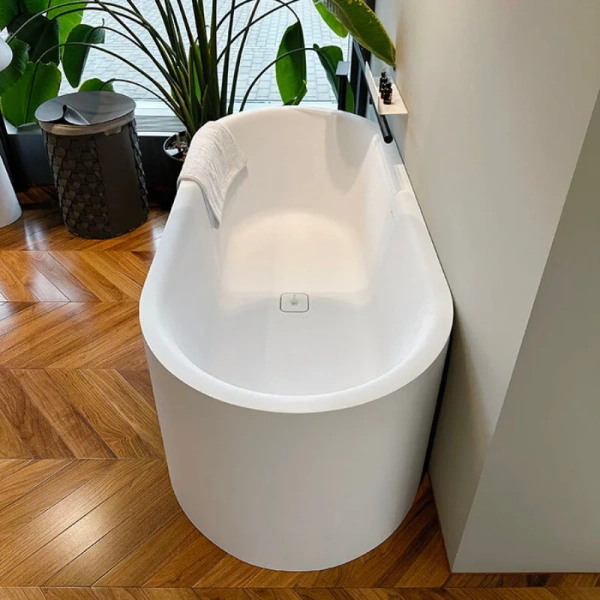 Ванна из искусственного камня Salini Perla 170х80 см отдельностоящая 1049101G (детальная фотография), в наличии