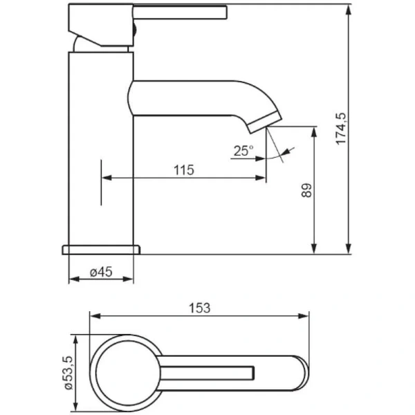 Смеситель для раковины Damixa Scandinavian Pure розовое золото 360210500 (детальная фотография), для раковины