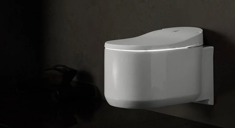 Унитаз-биде подвесной GROHE Sensia Arena 39354SH1 (детальная фотография), безободковые, сиденье с микролифтом , с антивсплеском, c функцией биде