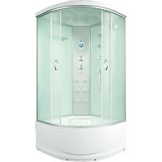 Душевая кабина, задняя стенка белая, стекло матовое, Erlit Comfort ER 4510TP-C3