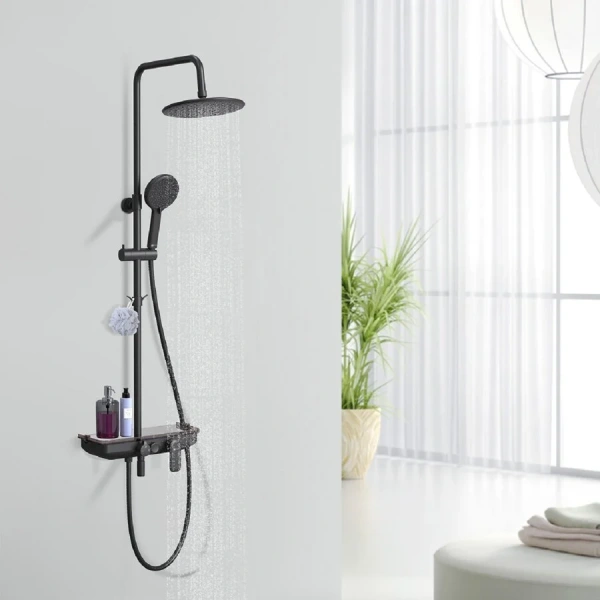Душевая стойка Lemark Tropic черный LM7012BL (детальная фотография), черные