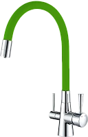 Смеситель для кухни Lemark Ursus хром/зеленый