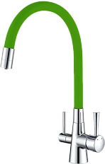 Смеситель для кухни Lemark Ursus хром/зеленый