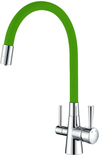 Смеситель для кухни Lemark Ursus хром/зеленый - фото 4