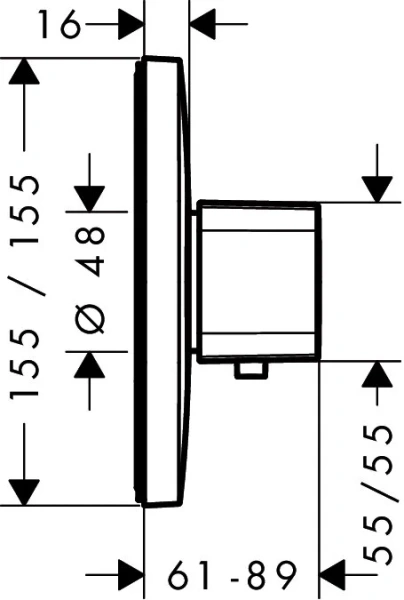 Смеситель для душа Hansgrohe Ecostat E Highflow хром 15706000 (детальная фотография), для душа