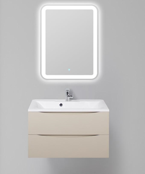 Тумба под раковину подвесная BelBagno Marino 80 см бежевая матовая MARINO-800-2C-SO-CO-P (детальная фотография), современная, hi-tech