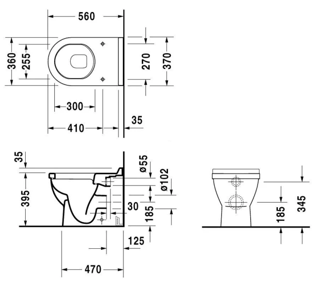 Унитаз напольный Duravit Starck 3 белый 0124090000 (детальная фотография), приставные, встраиваемые
