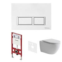 Унитаз с инсталляцией Tece TECEspring панель смыва белая