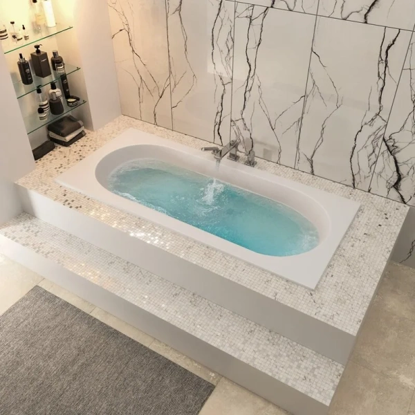 Ванна Uperwood VLotus17070W, 170 х 70 см, искусственный камень, белая матовая (детальная фотография), современныe, hi-tech