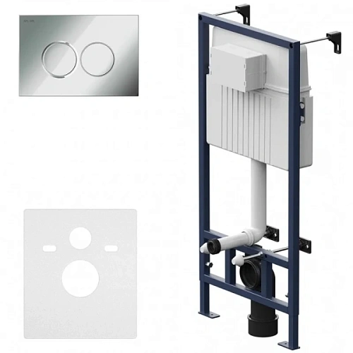 Инсталляция для унитаза Am.Pm ProC с клавишей смыва глянцевый хром - фото 1