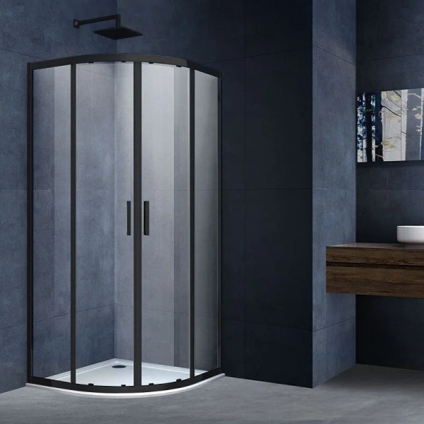 Душевой уголок Vincea Alpha 90х90 см профиль черный, стекло прозрачное VSQ-3AL900CLB (детальная фотография)