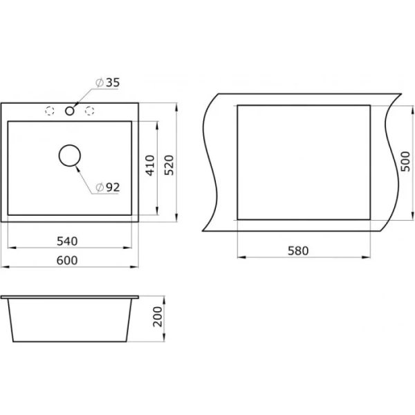 Мойка для кухни Paulmark Kante 60 см бежевая PM106052-BE (детальная фотография), врезные