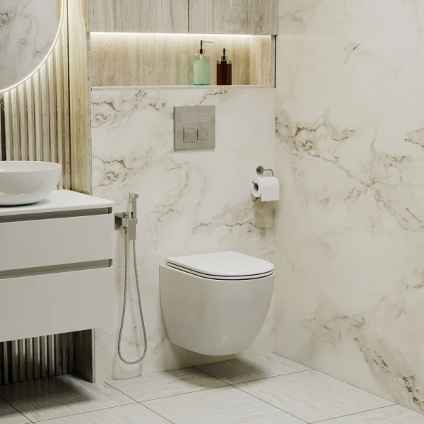 Клавиша смыва Grossman Cosmo хром глянцевый 800.T1.02.100.100 (детальная фотография), слив эконом-стандарт с двумя клавишами