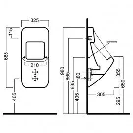 Писсуар Hatria Fusion Urinal YXE101 (детальная фотография), в наличии index_1