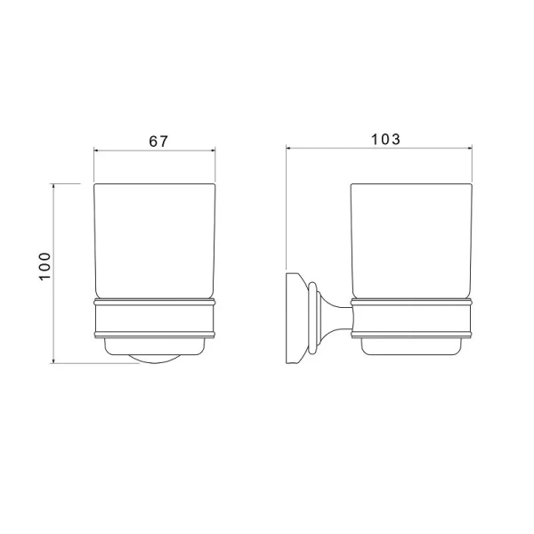 Стакан для ванной Акватек Классик полированное золото AQ4504PG (детальная фотография), современные, hi-tech