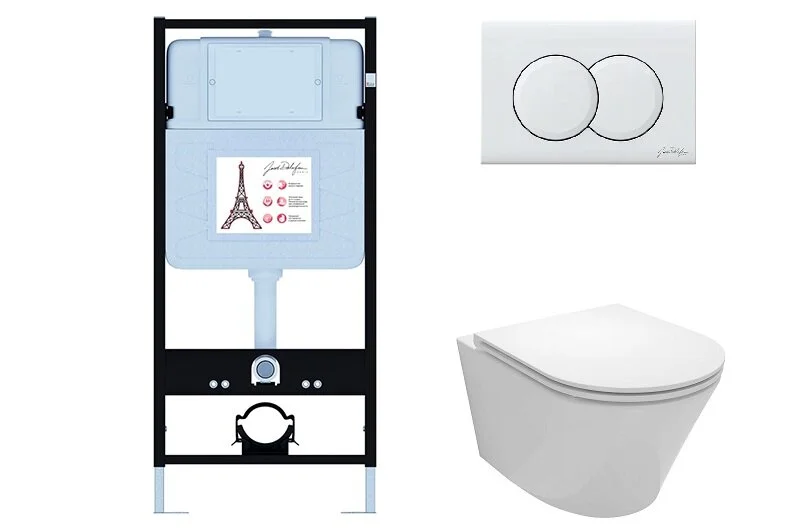 Комплект унитаз с инсталляцией Jacob Delafon Struktura кнопка чёрная E21750RU-00 (детальная фотография), в наличии index_2