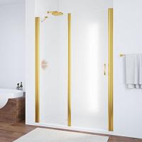 Душевая дверь профиль золотой стекло сатин Vegas-glass
