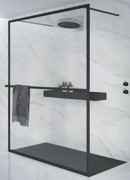 Душевая перегородка черная Riho Lucid GD401 90 см G005029121 (детальная фотография)