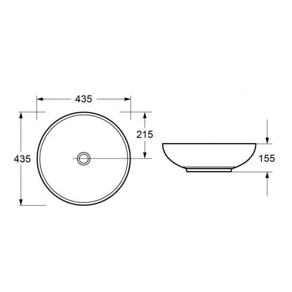 Раковина Cezares 43 см керамическая CZR-NEW-43-LVB (детальная фотография), современные, hi-tech