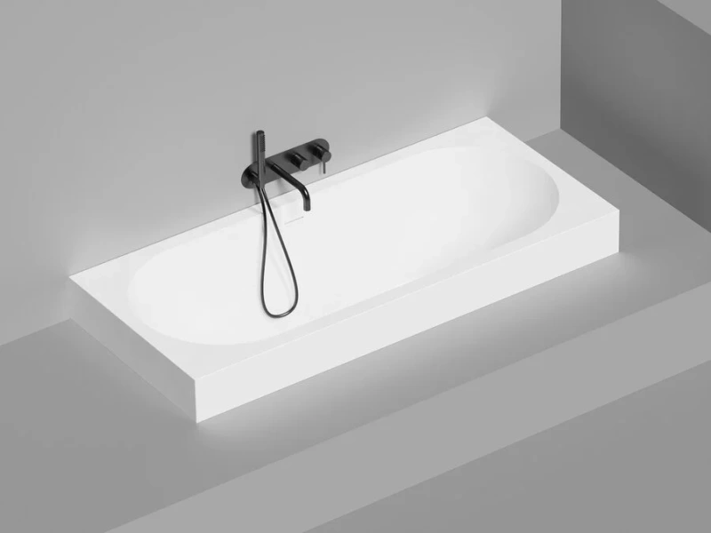 Ванна из искусственного камня Salini Ornella Axis KIt 170х75 см белый глянцевый 103513G (детальная фотография), без гидромассажа, большие