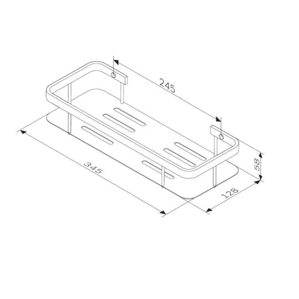Полочка для ванной AM.PM Sense L прямая, хром A7453100 (детальная фотография), современные, hi-tech