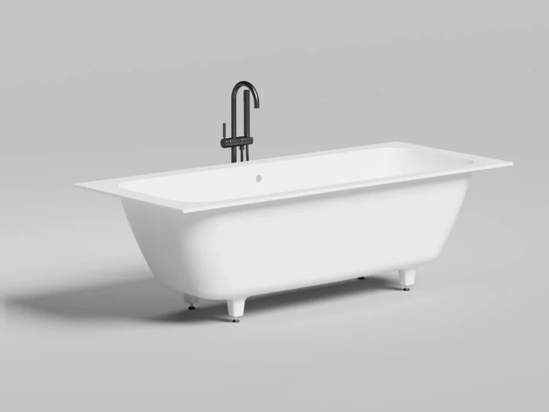 Ванна из искусственного камня Salini Orlando Axis 190 191,1x80 см S-Sense белая матовая 103211M (детальная фотография), прямоугольные
