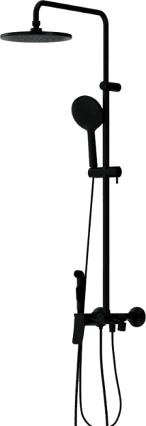 Душевая стойка Damixa Apollo со смесителем-полкой, черный матовый DX220910300 (детальная фотография)