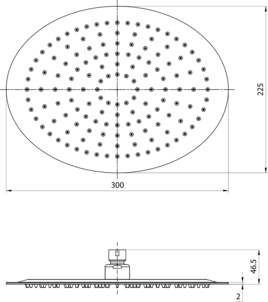 Верхний душ Lemark полированная сталь LM9484S (детальная фотография), хром