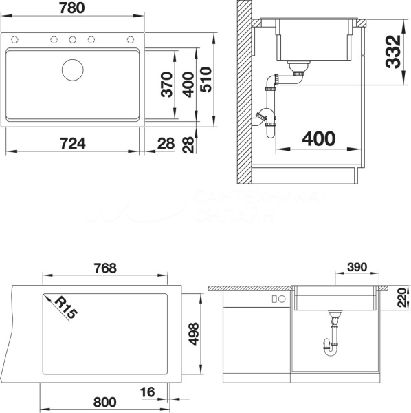 Схема (детальная фотография), врезные