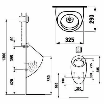 Писсуар Laufen Alessi One 8.4097.5 (детальная фотография), современные, hi-tech