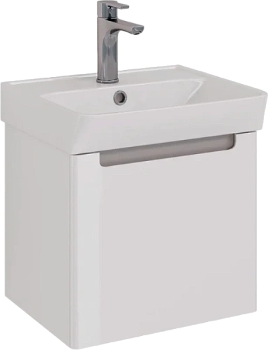 Тумба под раковину подвесная Lemark Buno Mini 45 см белый глянец - фото 1