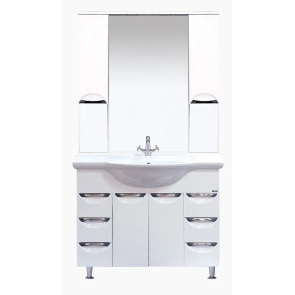 Тумба под раковину напольная Misty Орхидея 100 см белая П-Орх01105-0112Я (детальная фотография), напольная, пристенная