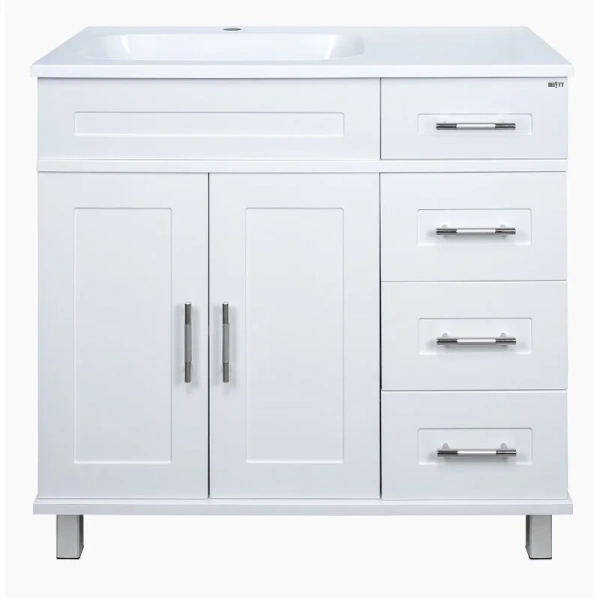 Тумба под раковину напольная Misty Купер 90 см белая П-Куп01090-0124ЯП (детальная фотография)