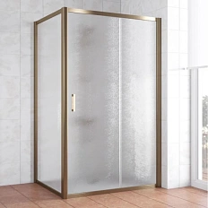 Душевой уголок профиль бронза стекло шиншилла Vegas-glass