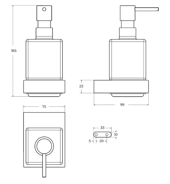 Дозатор для мыла Cezares Slider хром SLIDER-SOIS-V-01 (детальная фотография), современные, hi-tech