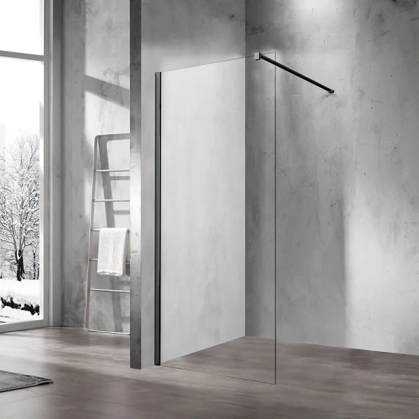 Душевая перегородка Vincea Walk-In 70 см профиль матовый черный VSW-1H700CLB (детальная фотография)