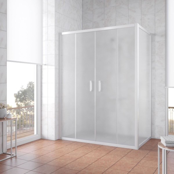 Душевой уголок профиль черный матовый стекло сатин Vegas-glass Z2P+ZPV NOVO 190*70 02М 10 (детальная фотография)