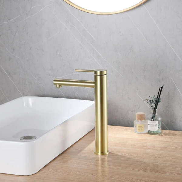 Смеситель для раковины Abber Emotion золото матовое AF8811G (детальная фотография), современные, hi-tech